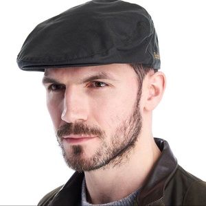 mens barbour waxed flat cap